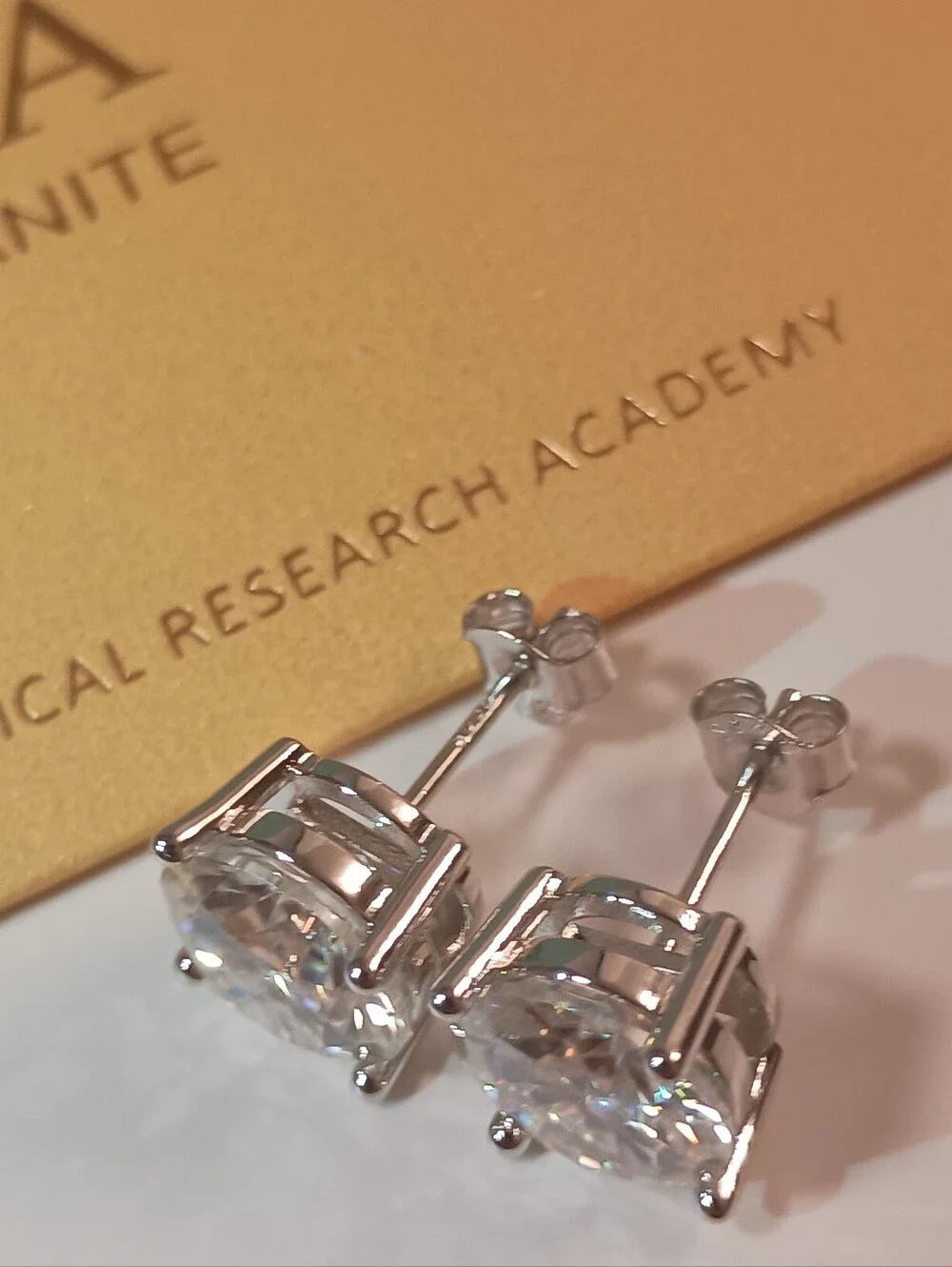 Huge 6CT Moissanite Prong Studs Earrings Real 925 Silver 18k G/P GRA Certificate